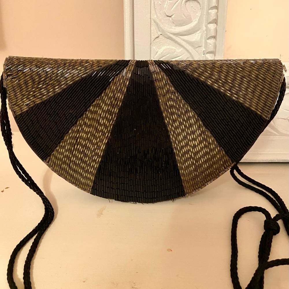 Vintage Black 1980s Evening Bag